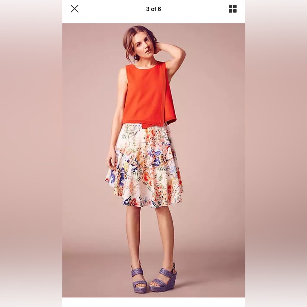 Anthropologie knit tank sz L orange